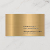 モノグラム | 金ゴールド金属背景 名刺 (裏面)
