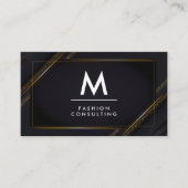 モノグラム |金ゴールド黒ルクスの背景 名刺 (正面)