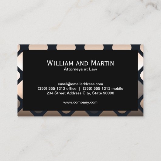 モノグラム |金属の幾何学模様縁ど 名刺 (裏面)