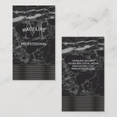 モノグラム |金属グリルトリム |黒い大理石 名刺 (正面/裏面)