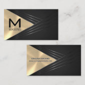モノグラム |金属金ゴールド抽象芸術の背景 名刺 (正面/裏面)