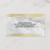 モノグラム | 金箔ブラシ | 大理石 名刺 (裏面)