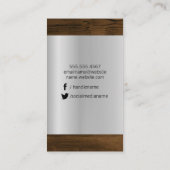 モノグラム | 銀金属木目トリム 名刺 (裏面)
