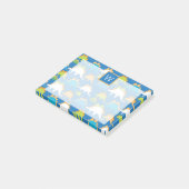 モノグラム |青いオレンジ色の恐竜 ポストイット (アングル)