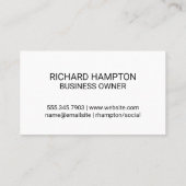 モノグラム | 青い抽象芸術背景 名刺 (裏面)