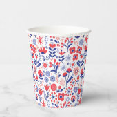 モノグラム |青とサンゴの花柄 紙コップ (右)