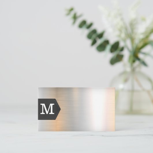 モノグラム | 革と金属 名刺 (スタンド正面)