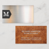 モノグラム | 革と金属 名刺 (正面/裏面)