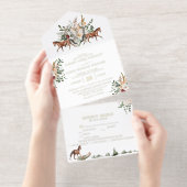 モノグラム | 馬術の英国風マンションレディースウェディング オールインワン招待状 (切り取り部)