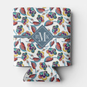 モノグラム |鮮やかなハイビスカスパターン 缶クーラー (裏面)