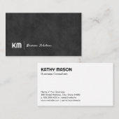 モノグラム |黒いお洒落テクスチャ 名刺 (正面/裏面)