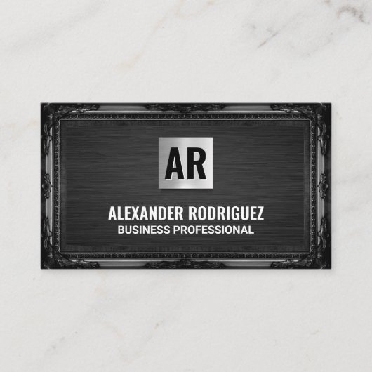 モノグラム |黒いアンティーク 名刺 (正面)