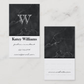 モノグラム |黒い大理石 |ルクス 名刺 (正面/裏面)