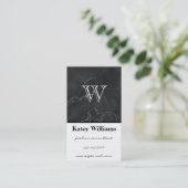 モノグラム |黒い大理石 |ルクス 名刺 (スタンド正面)