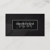 モノグラム | 黒お洒落薄ストライプ色 名刺 (正面)