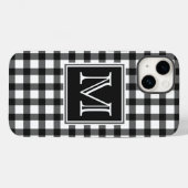 モノグラム |黒と白のギンガムプレイド市松模様に Case-Mate iPhoneケース (裏面 (横))