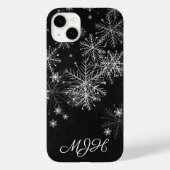 モノグラム 黒と白の雪の結晶 Case-Mate iPhoneケース (裏面)