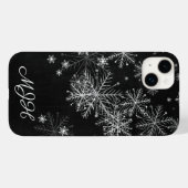 モノグラム 黒と白の雪の結晶 Case-Mate iPhoneケース (裏面 (横))