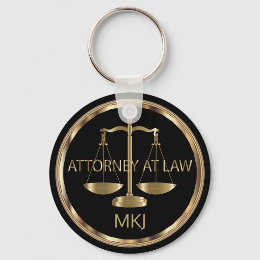 モノグラム – 黒と金ゴールドの法則 キーホルダー (正面)