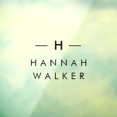 モノグラム |黒ミニマルエレガント名札 ウィンドウサイン (シート3)