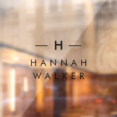 モノグラム |黒ミニマルエレガント名札 ウィンドウサイン (シート2)