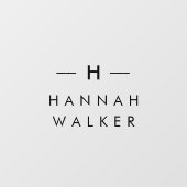 モノグラム |黒ミニマルエレガント名札 ウィンドウサイン (シート)