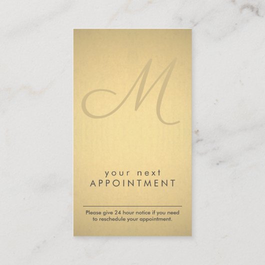 モノグラム（黒）と金ゴールドフェイクフォイル（縦） 予約カード (裏面)