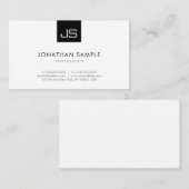 モノグラム 黒 白 モダン シンプル テンプレート 名刺 (正面/裏面)