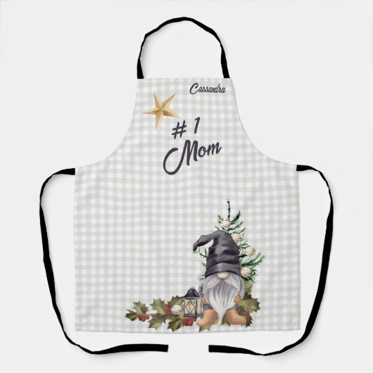 モノグラム#1母クリスマスウォーター色格言エプロン エプロン (正面)