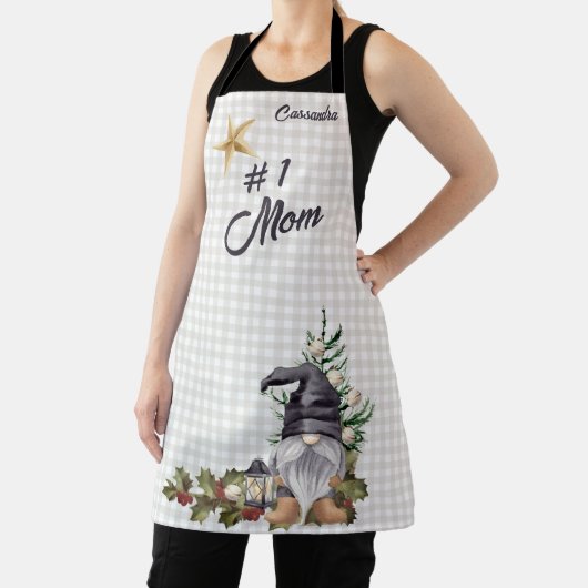 モノグラム#1母クリスマスウォーター色格言エプロン エプロン (インサイチュ)