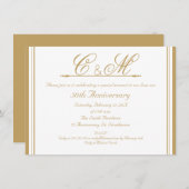 モノグラム 50周年 結婚記念日 招待状 (正面/裏面)