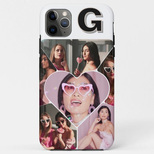 モノグラム 6枚フォトコラージュ ティールiPhoneケース Case-Mate iPhoneケース (裏面)