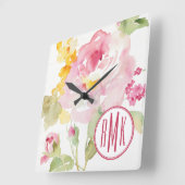 モノグラム | 7月中旬 スクエア壁時計 (傾斜)