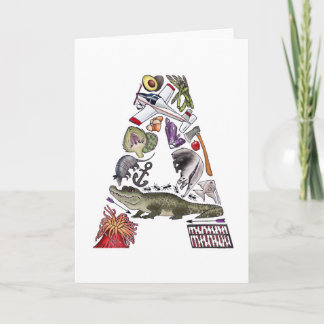 モノグラム"A"のメッセージカード ノートカード