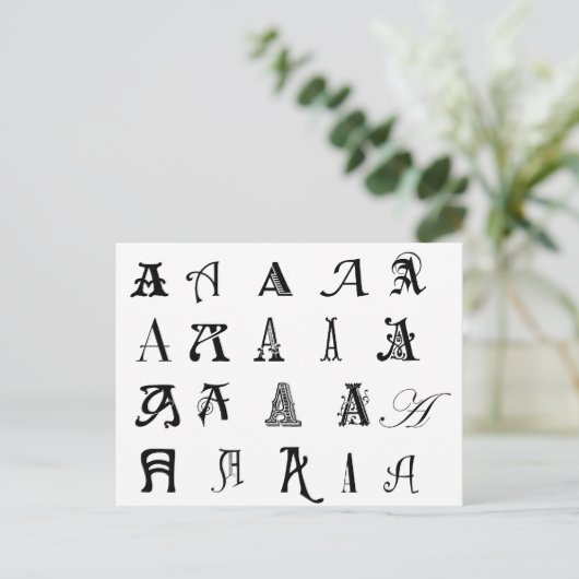 モノグラム「A」 ポストカード (スタンド正面)