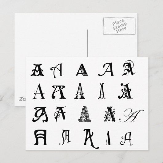 モノグラム「A」 ポストカード (正面/裏面)