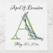 モノグラム A ラベンダー ユーカリ ワインラベル (シングルラベル)