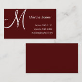 モノグラム(#BUS 031)が付いているあずき色の名刺 名刺 (正面/裏面)