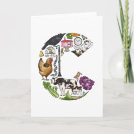 モノグラム"C"のメッセージカード ノートカード