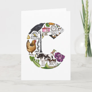 モノグラム"C"のメッセージカード ノートカード