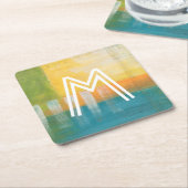 モノグラム | Citrus Fields I スクエアペーパーコースター (アングル)