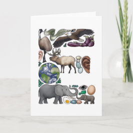 モノグラム"E"のメッセージカード ノートカード