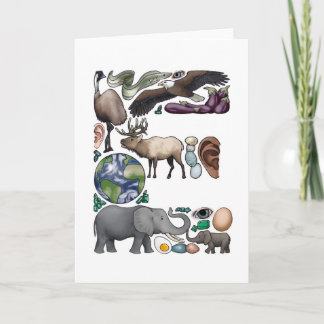 モノグラム"E"のメッセージカード ノートカード