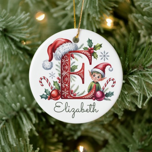 モノグラム E エルフ クリスマス オーナメント (ツリー)