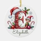 モノグラム E エルフ クリスマス オーナメント (正面)