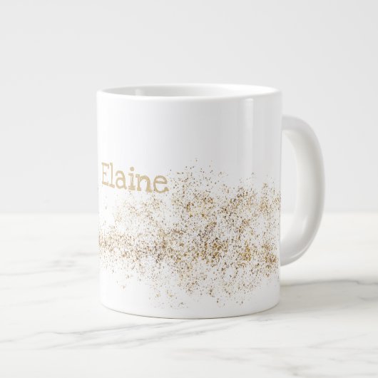 モノグラム「E」ジャンボマグスープアイスクリーム ジャンボコーヒーマグカップ (正面右)