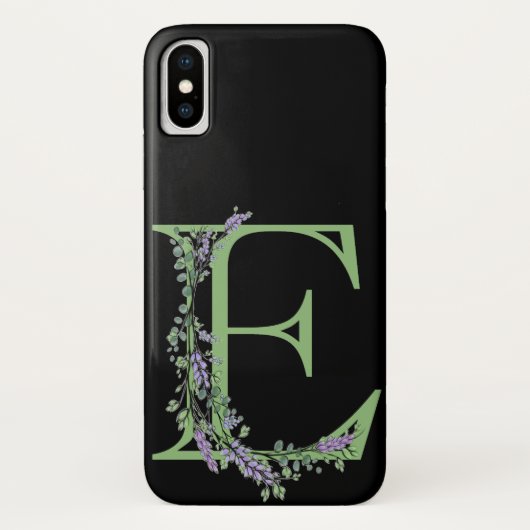 モノグラム E ラベンダー ユーカリ Case-Mate iPhoneケース (裏面)