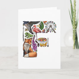 モノグラム"F"のメッセージカード ノートカード