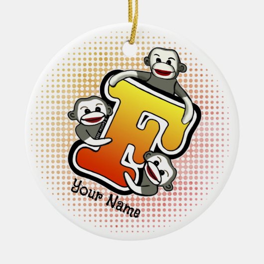モノグラム F ソックモンキー セラミックオーナメント (正面)