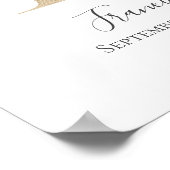 モノグラム F ピンク 白 花柄 ゴールド レター 寝室   ポスター (角)